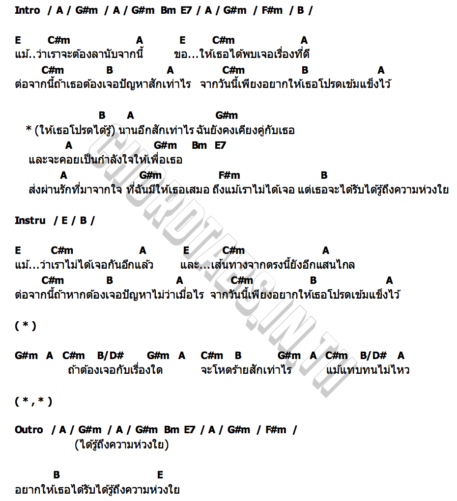 คอร์ด เบน ชลาทิศ Goodbye Song