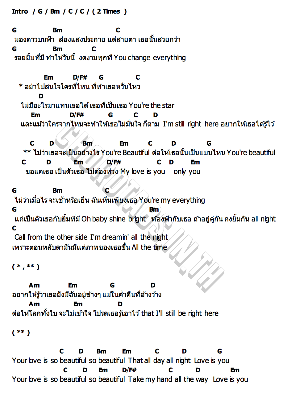 คอร์ด Beautiful PERSES