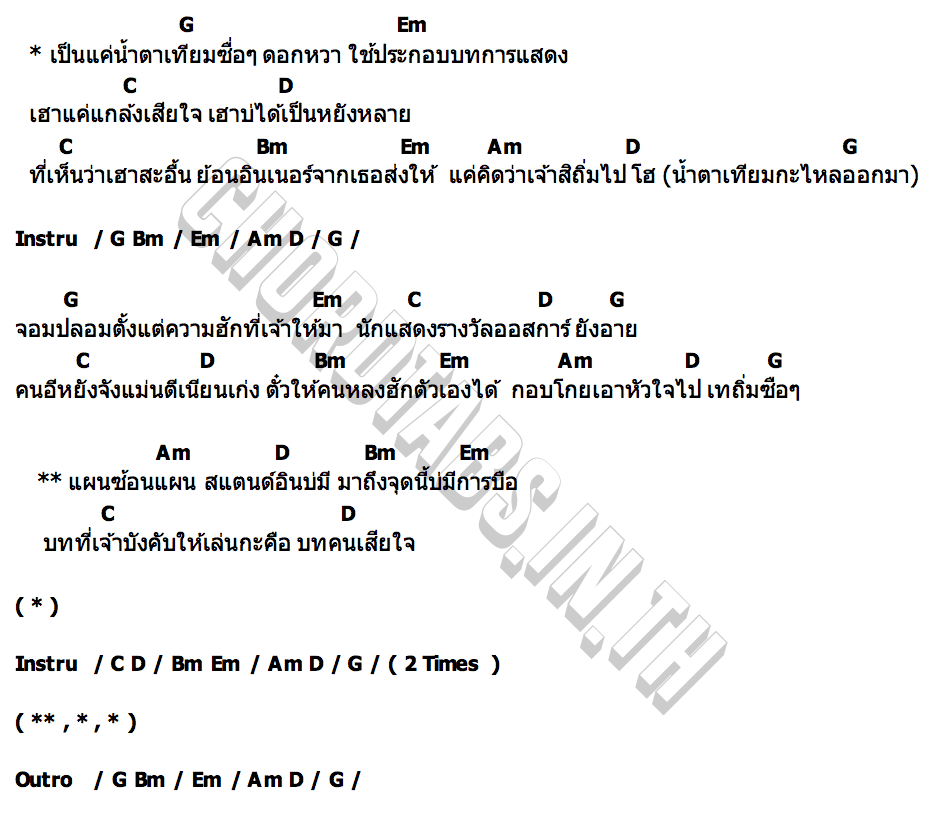 คอร์ด น้ำตาเทียม ด็อกเตอร์ อ๋อง
