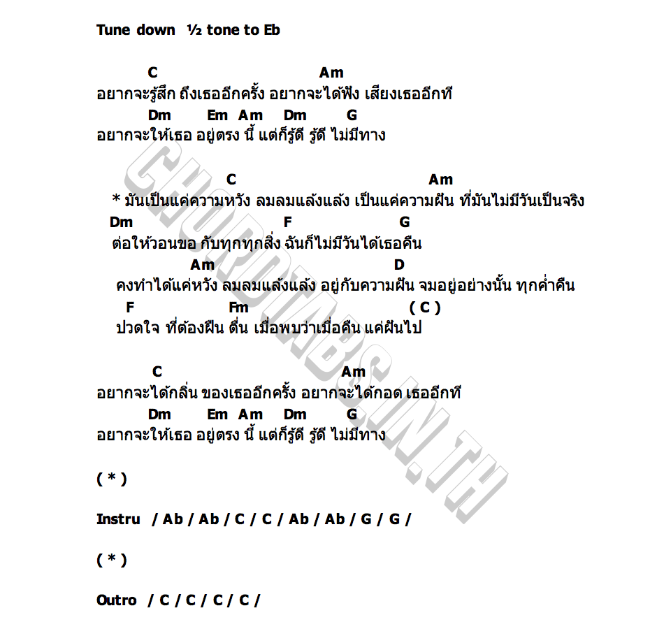 คอร์ด ลมๆแล้งๆ (Forlorn hope) เค้ก กีรติรัฐ