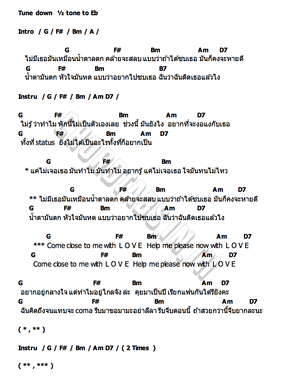 คอร์ด น้ำตาลตก (Sugar Drop) Mai Davika