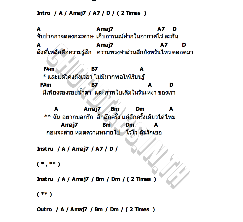 คอร์ด ฉัน เธอ THE PUBLISH