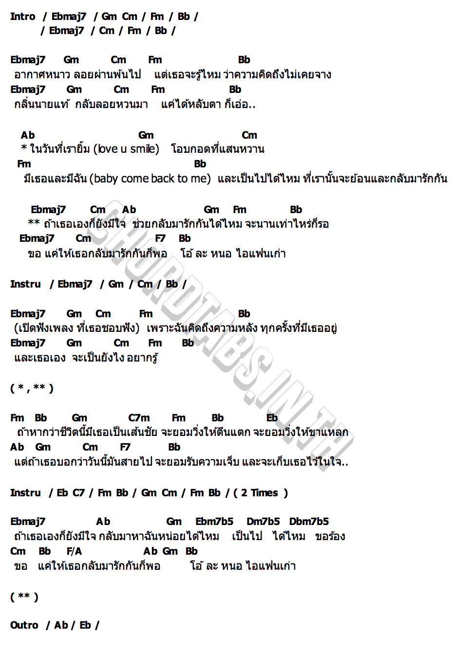 คอร์ด โอ้ละหนอไอ้แฟนเก่า Badmixy