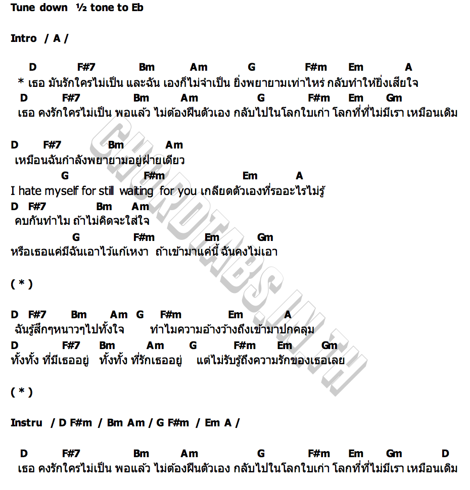 คอร์ด เธอมันรักใครไม่เป็น (Bad at us) MAIY เหมย