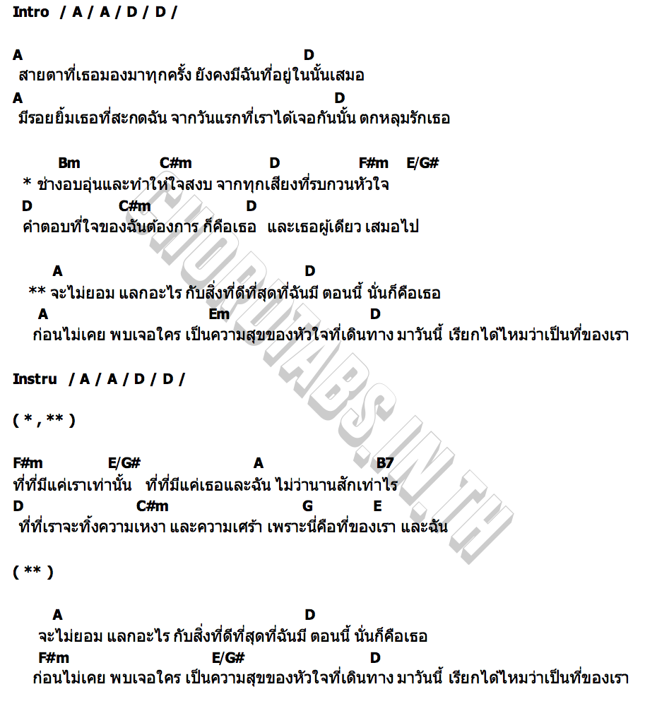 คอร์ด ที่ของเรา (AREA) MEEN x PING