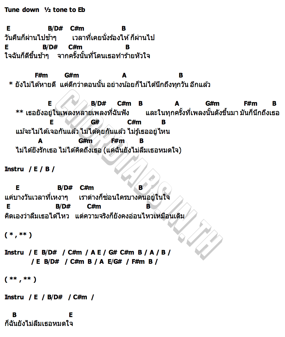 คอร์ด เธอยังอยู่ในเพลงที่ฉันฟัง (You re still here) JES Jespipat