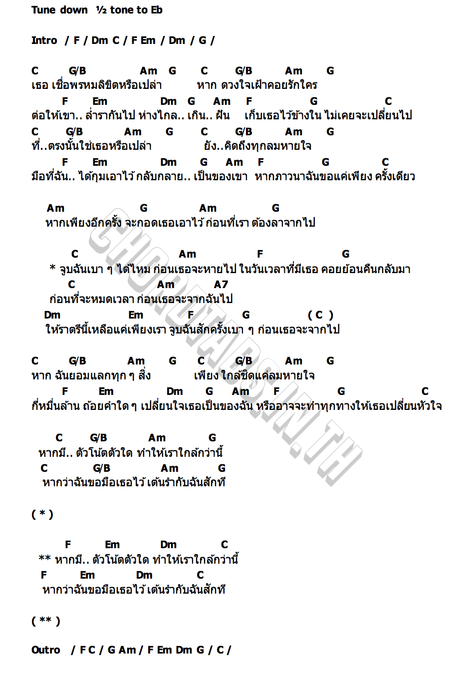 คอร์ด หากมีตัวโน้ตตัวใด PUN PUN