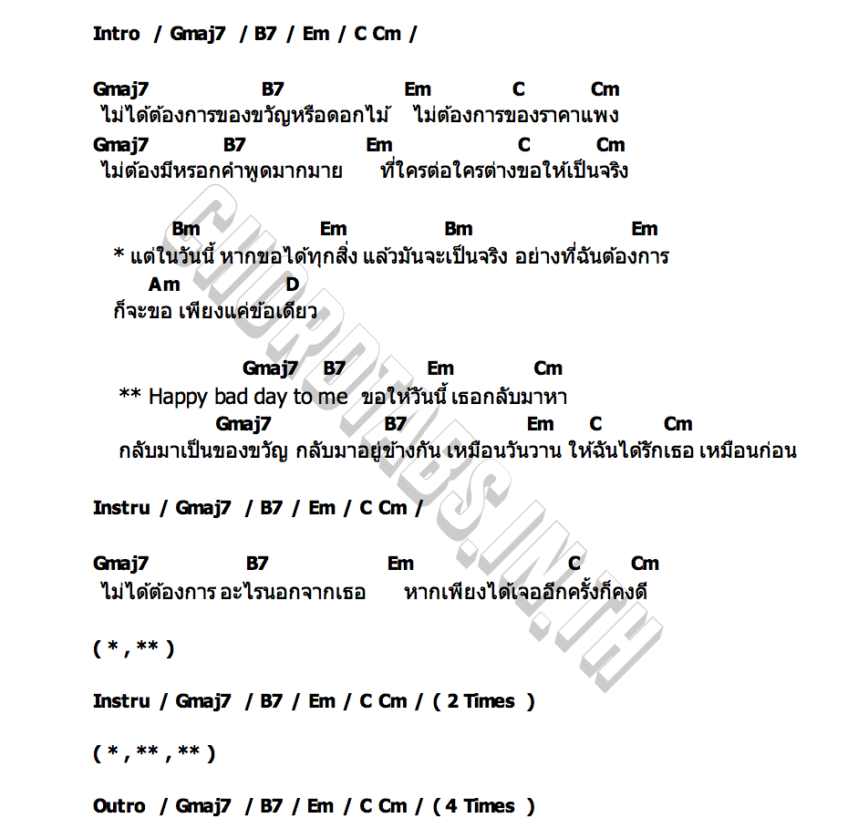 คอร์ด HBD(Happy bad day) Merry kisses