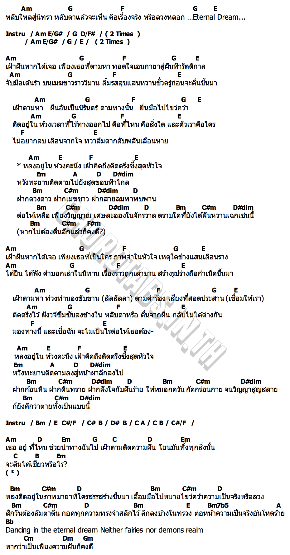 คอร์ด Eternal Dream Baku