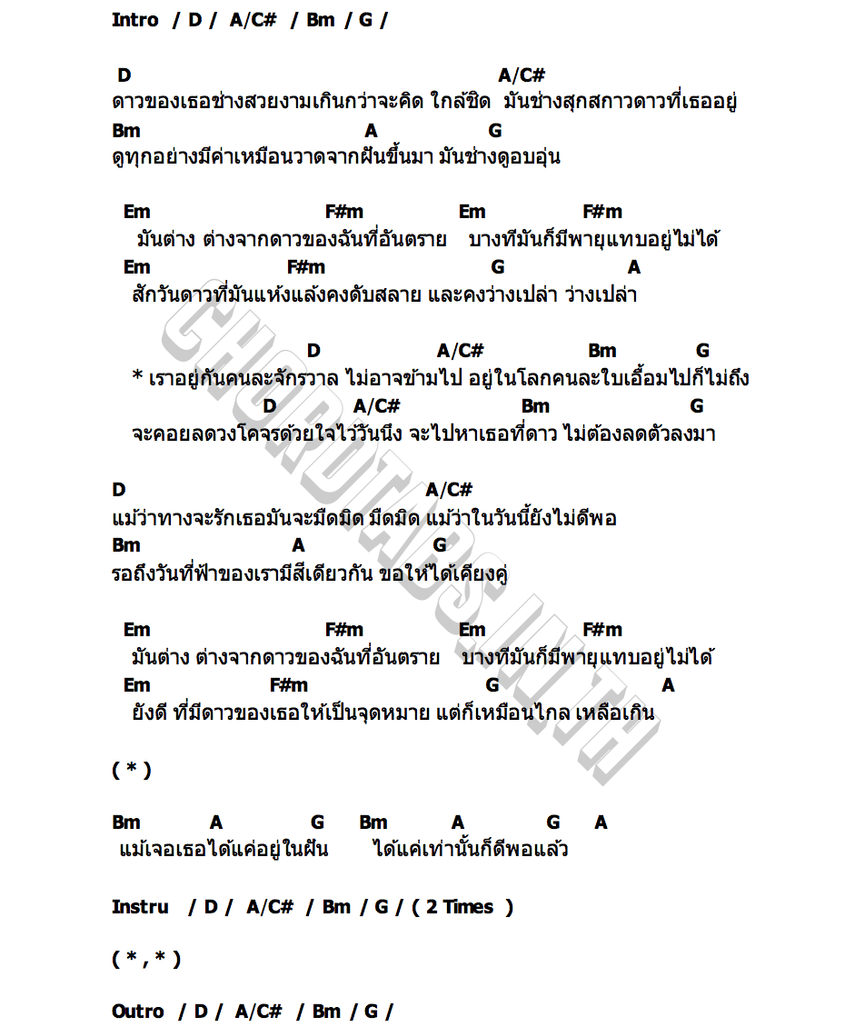 คอร์ด คนละจักรวาล ศิชล