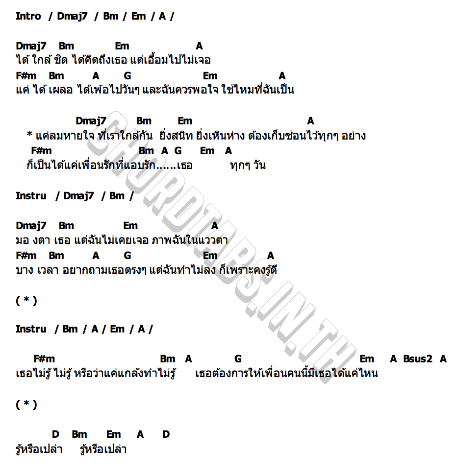 คอร์ด เพื่อนรักเธอ (Fri end) Nine CAC