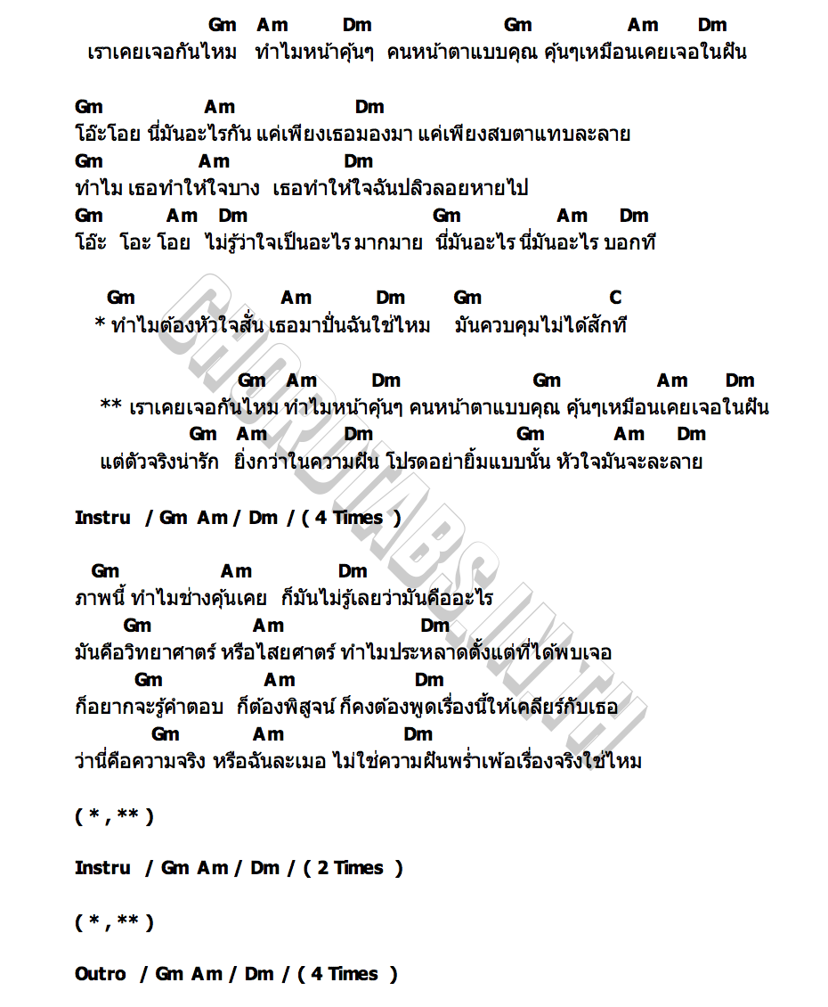 คอร์ด เดจาวู  DEJAVU JANCHAN