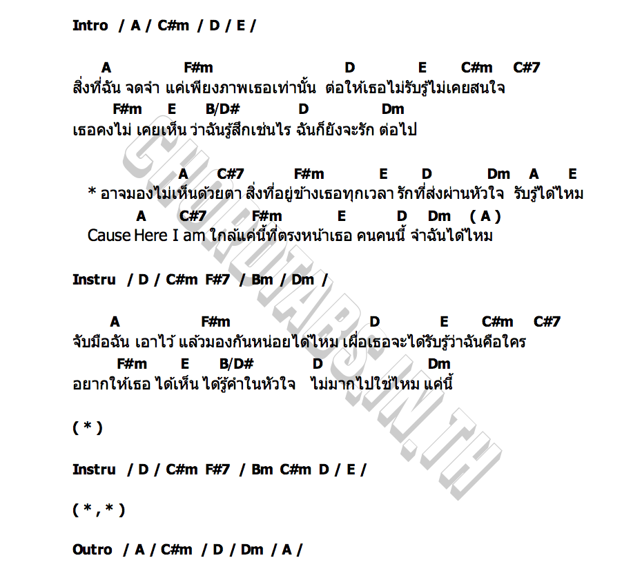 คอร์ด จำได้ไหม (Here I Am) EMI THASORN