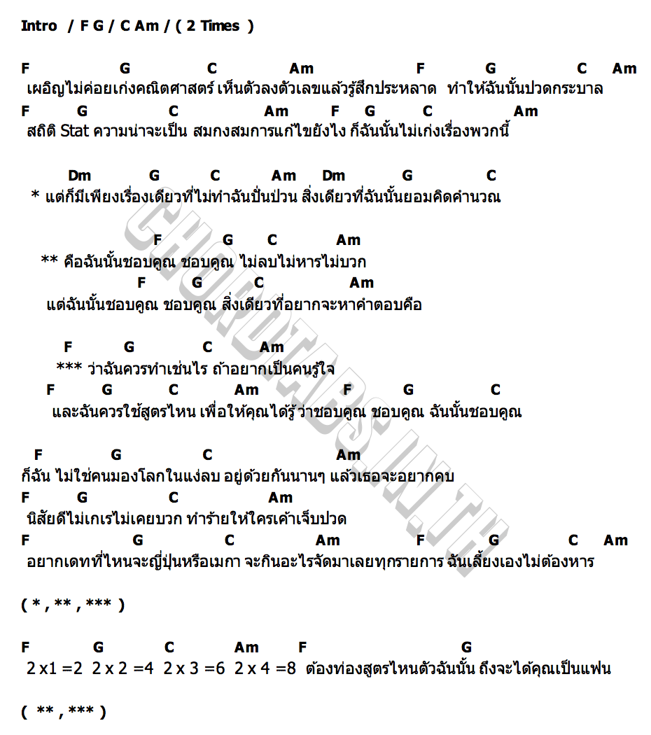 คอร์ด ชอบคูณ Nae Ano