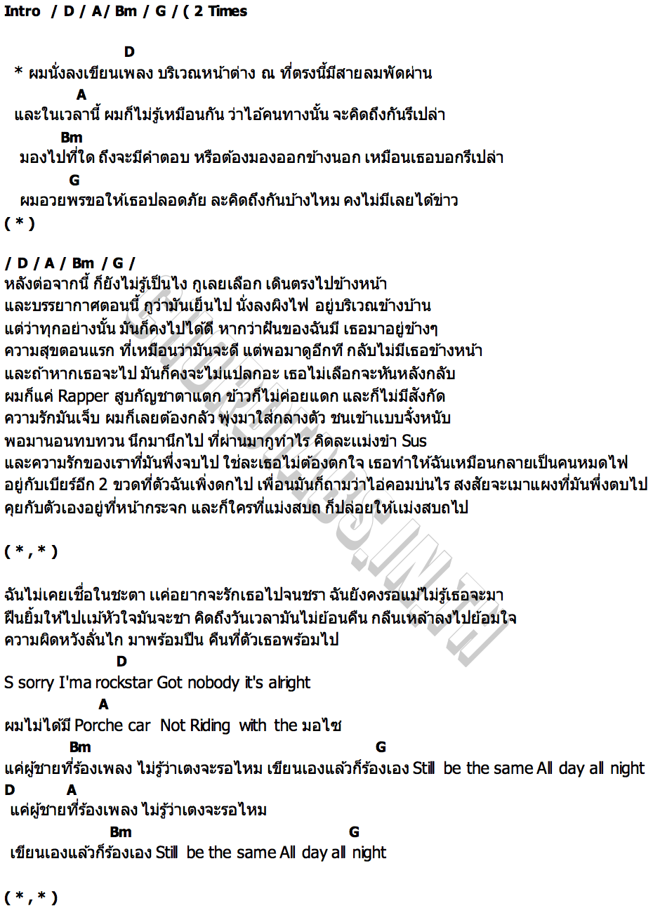 คอร์ด แค่ผู้ชายที่ร้องเพลงไม่รู้ว่าเตงจะรอไหม YOUNGCOM