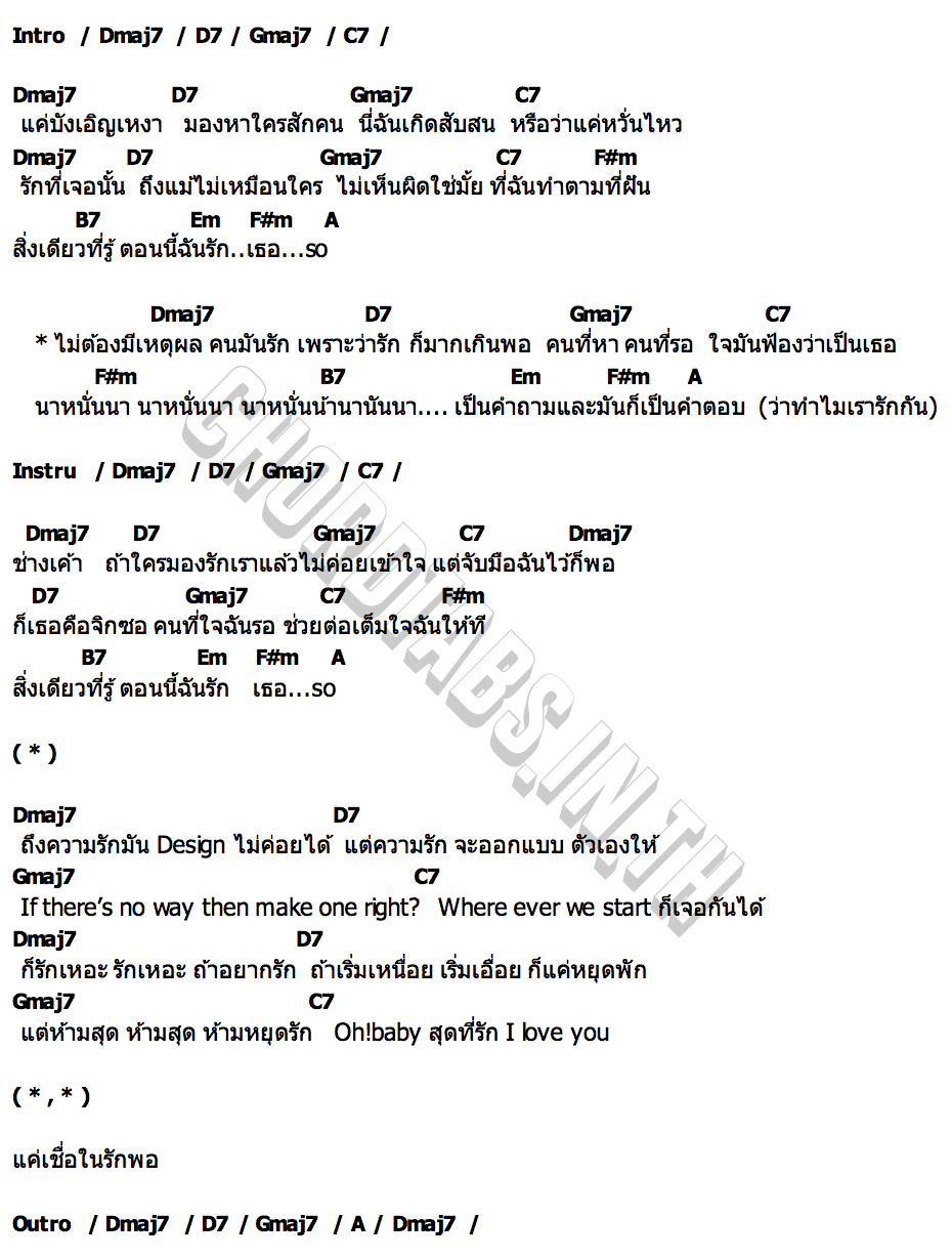 คอร์ด รักก็เพราะรัก Melissa Ann Wonson