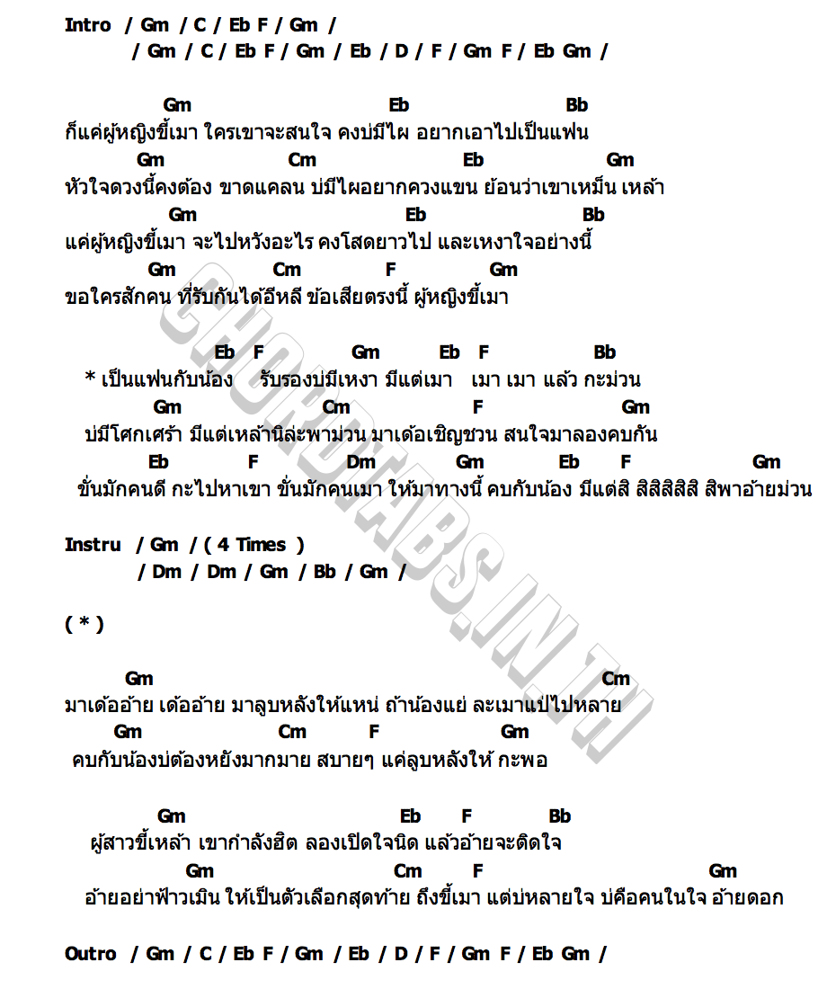 คอร์ด เมาแล้วกะม่วน แบมแบม ฮักยิ้ม