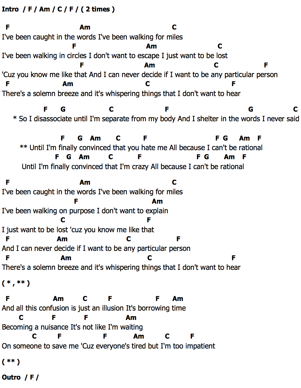 คอร์ด Rational Matt Maeson