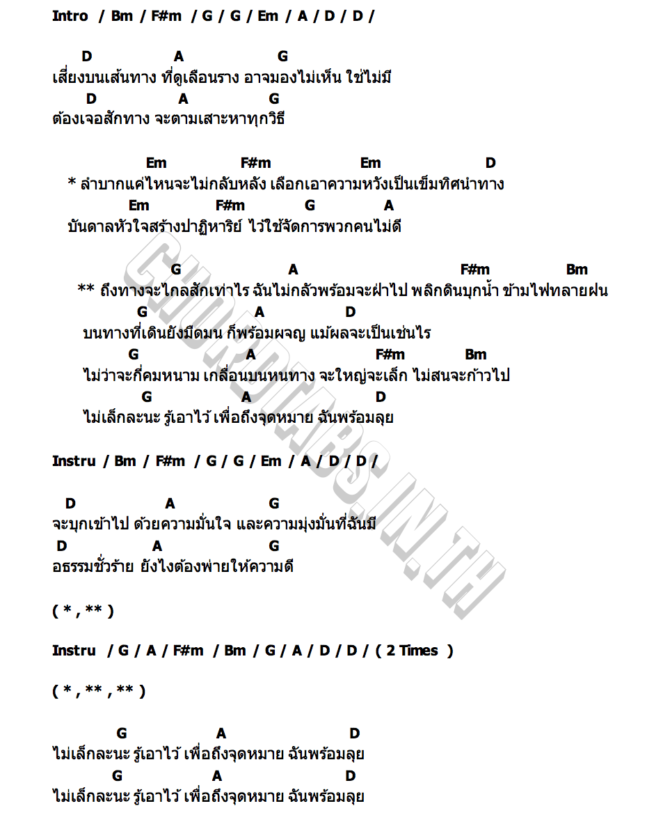 คอร์ด ไม่เล็กละนะ กิมกลอย ไทดอลมิวสิค
