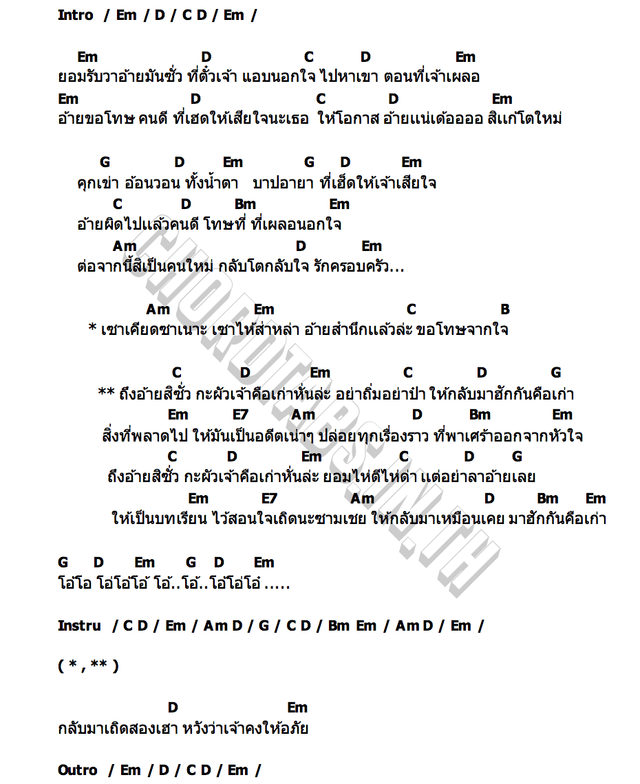 คอร์ด ถึงชั่วก็ผัวดาว ระเอราวัณ x นนท์ พลเยี่ยม