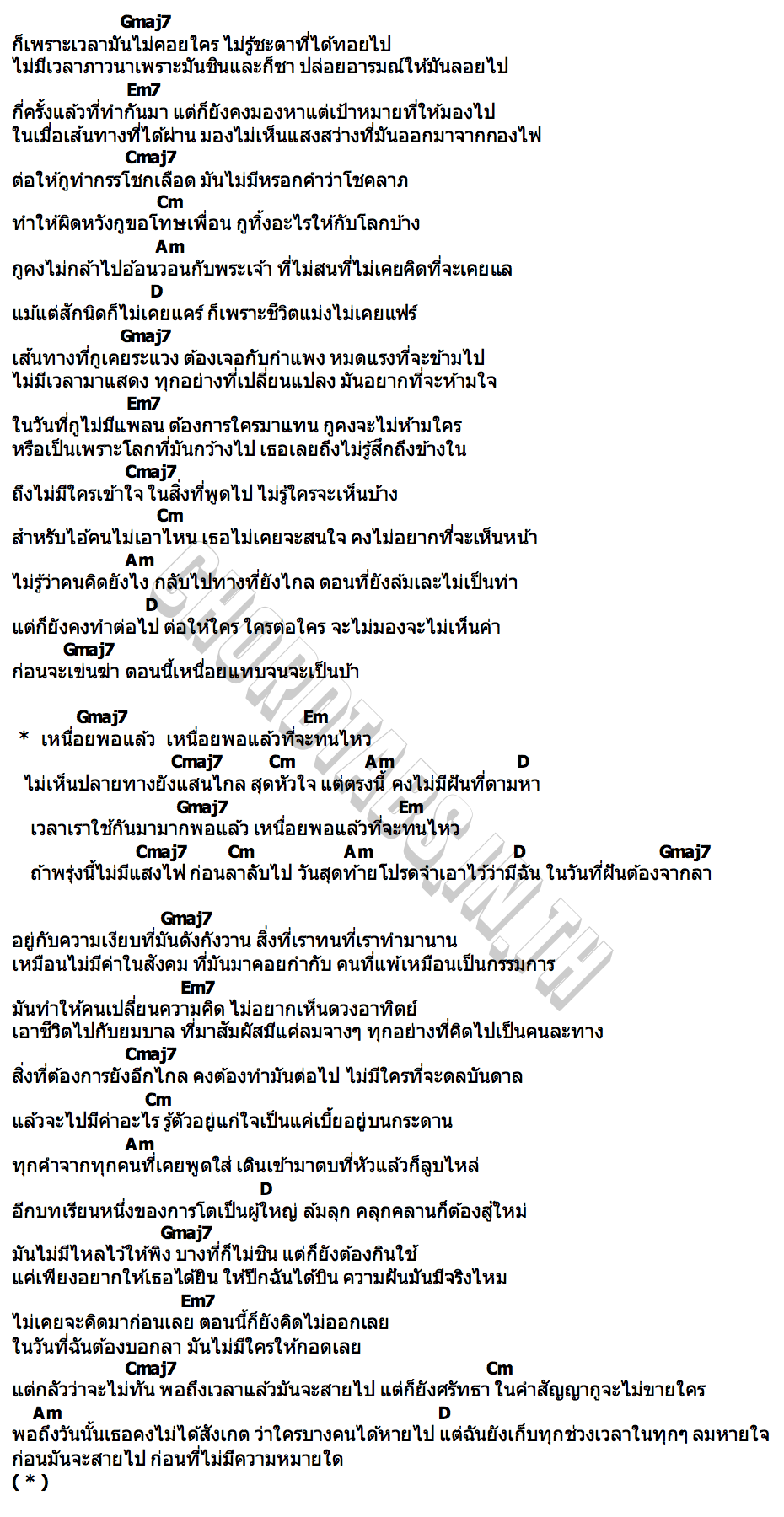 คอร์ด เหนื่อยพอแล้ว K.AGLET