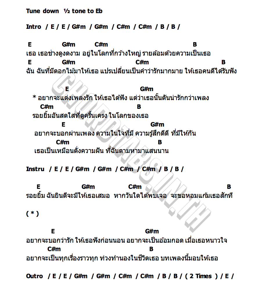 คอร์ด เธอน่ารักกว่าเพลง อริณญ์