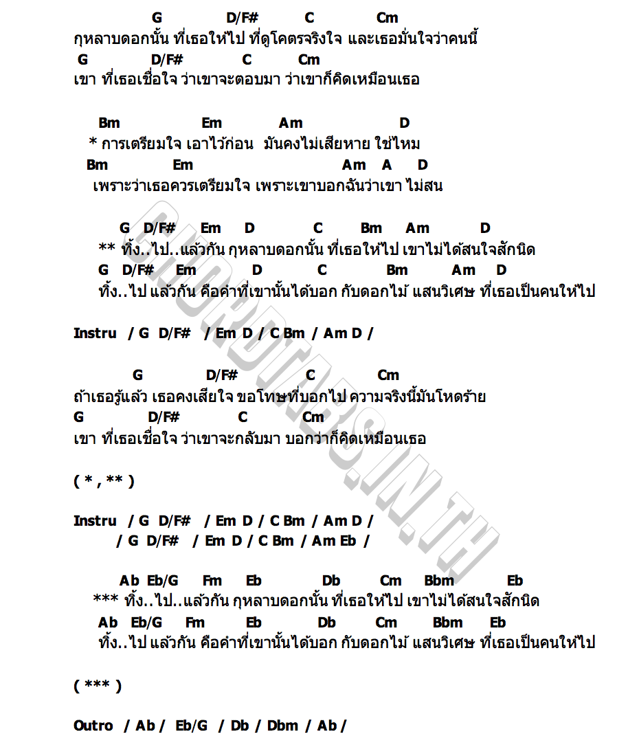 คอร์ด กุหลาบ Shineboys