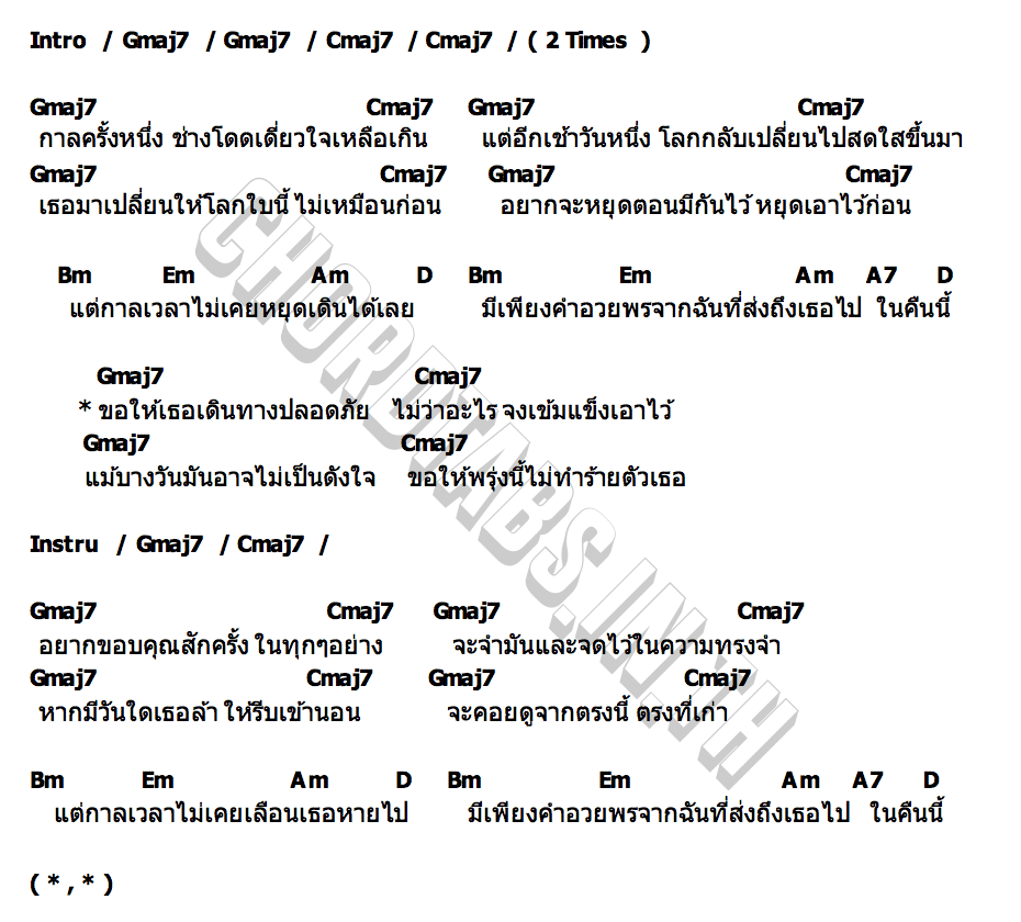 คอร์ด ขอให้เธอเดินทางปลอดภัย GOODMORNING