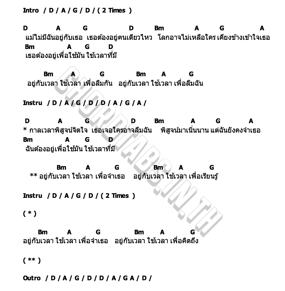 คอร์ด อยู่กับเวลา อินแปง สหจร