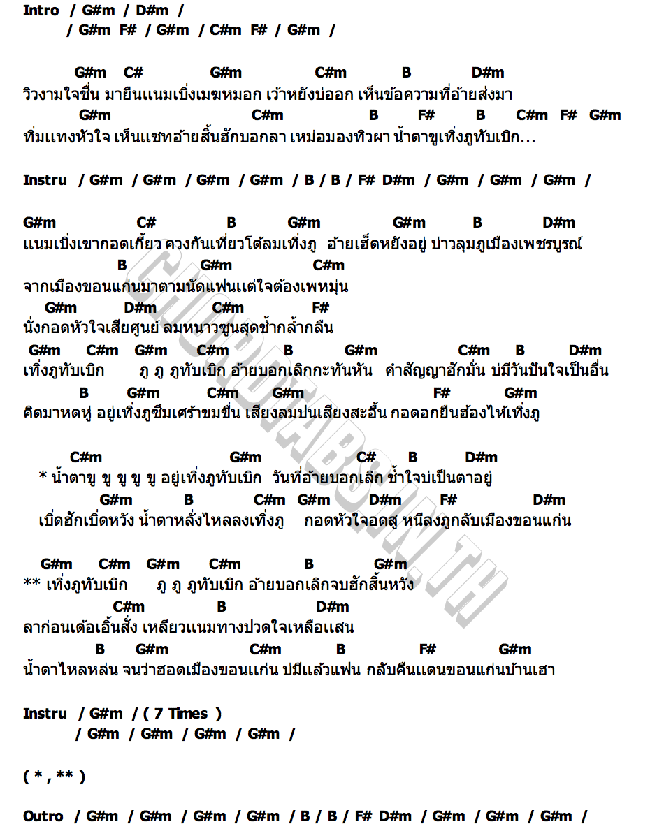 คอร์ด น้ำตาขูที่ภูทับเบิก ฮาย ปนัดดา เพชรลำเพลิน