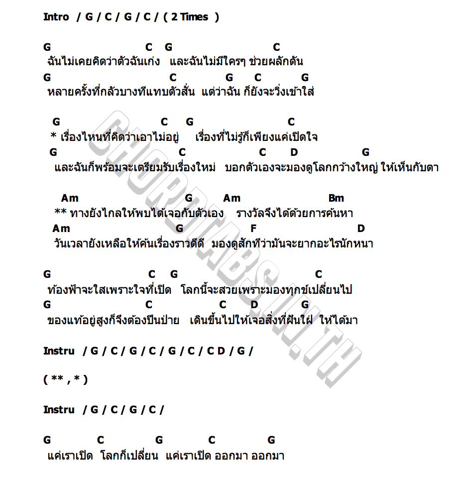 คอร์ด เมื่อใจเปิด พิชญ์ กาไชย (Pitt Karchai)