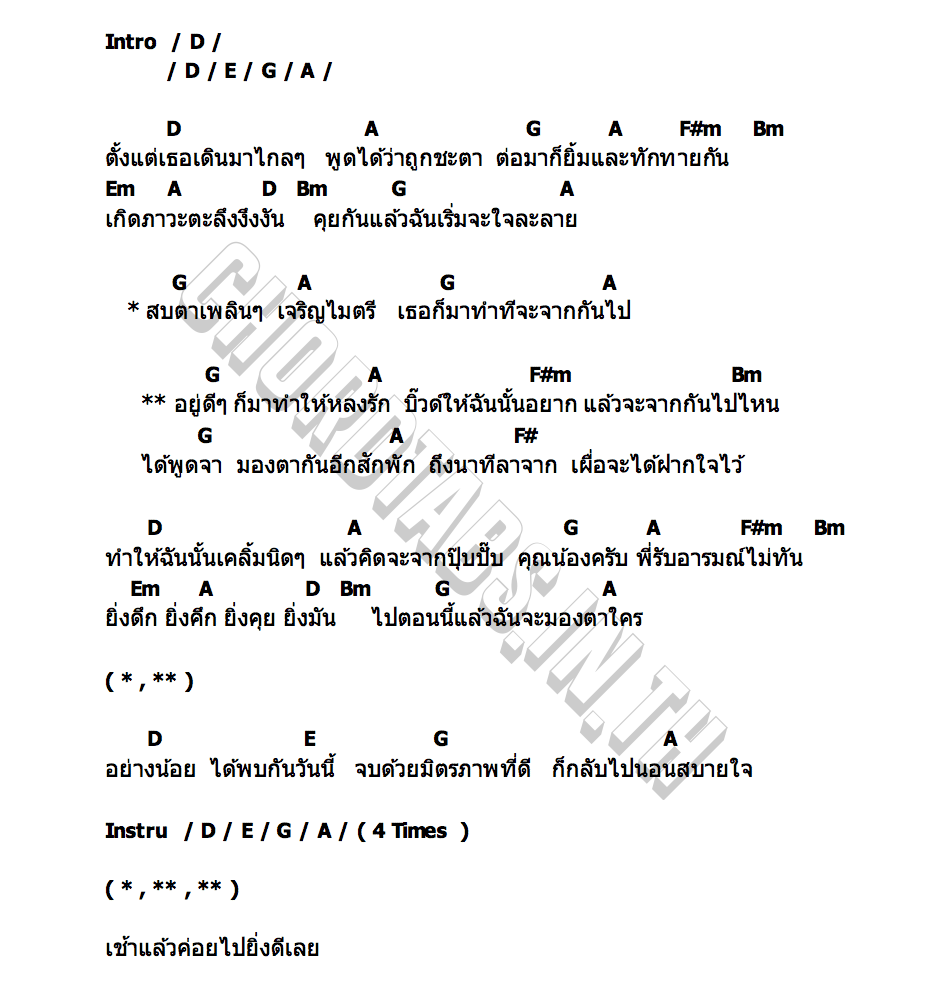 คอร์ด คุณน้องครับ Jack Inter