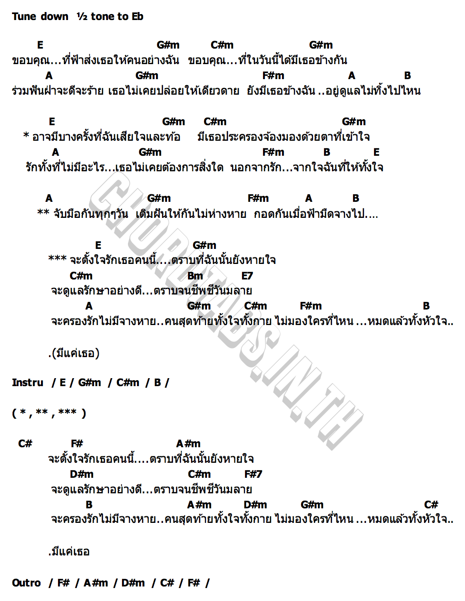 คอร์ด จะตั้งใจรักเธอ กล้วย โลว์ชูการ์