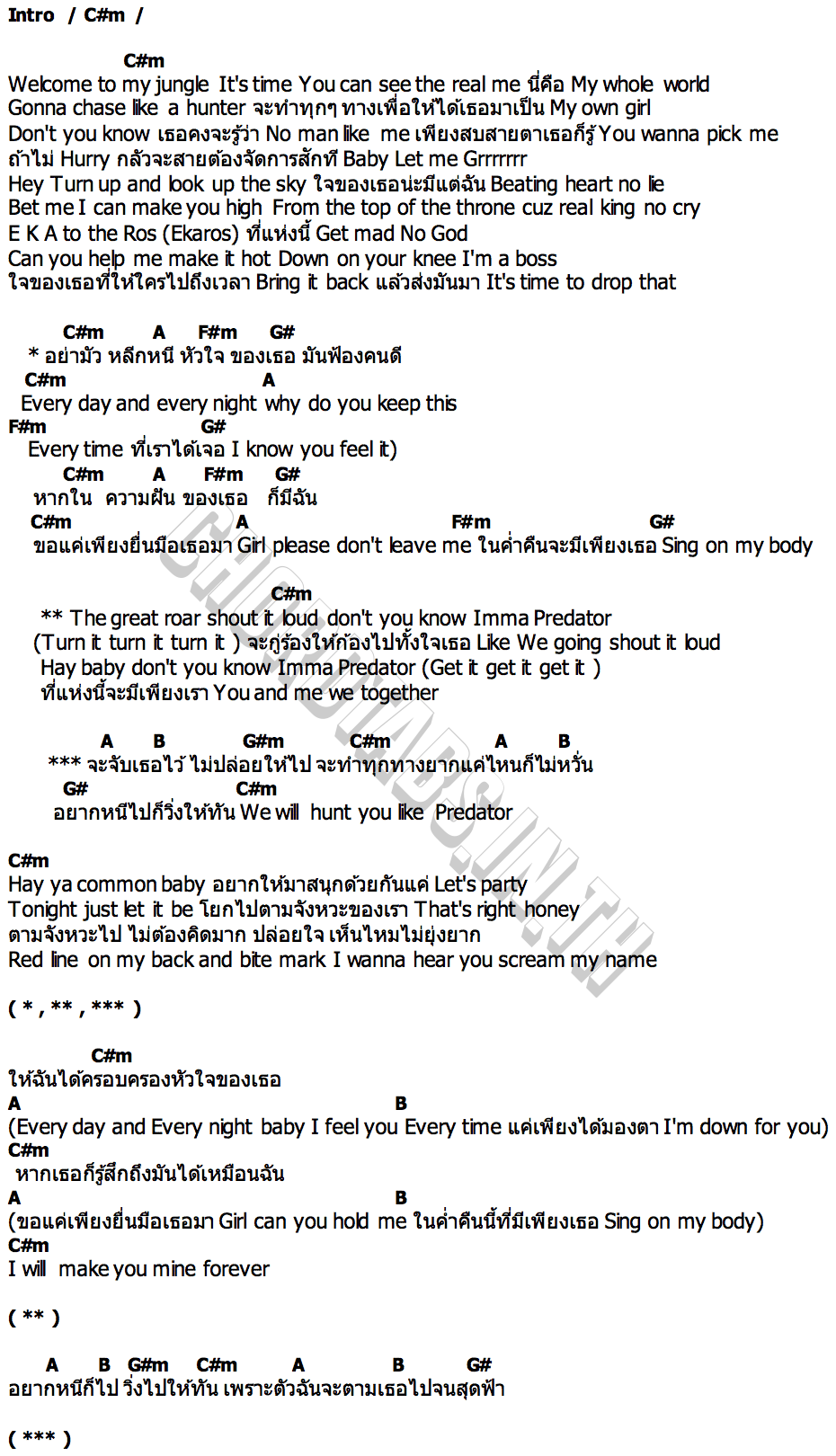 คอร์ด Predator Vprolive