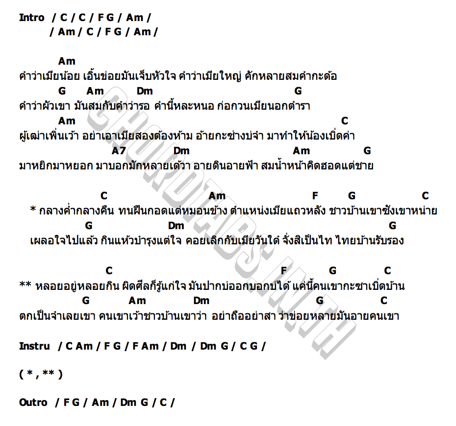 คอร์ด เมียนอกตำรา ปุ๋ย ศลิษา