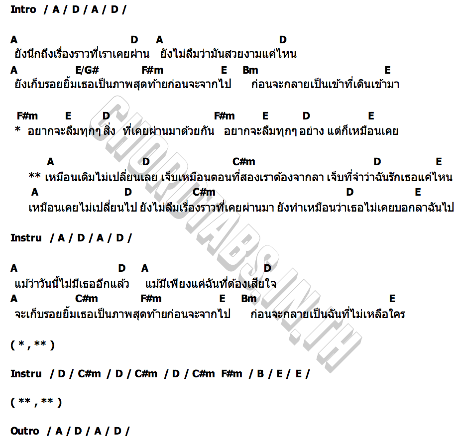 คอร์ด ไม่เปลี่ยน (Reverse) SAOWAROS