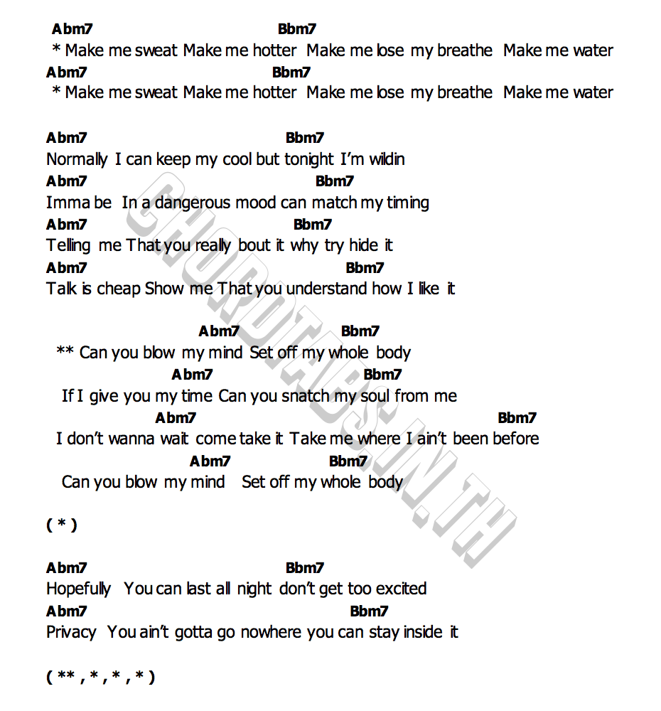 คอร์ด Water Tyla