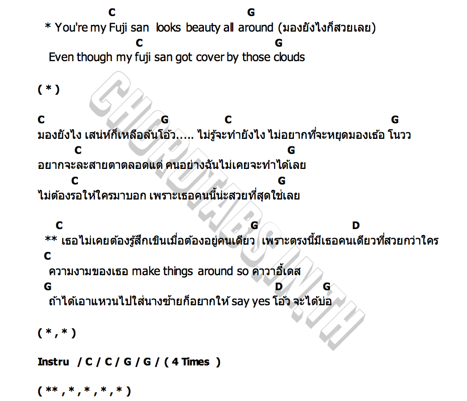 คอร์ด ฟูจิซวาง (Fuji swang) ขงจื๊อ