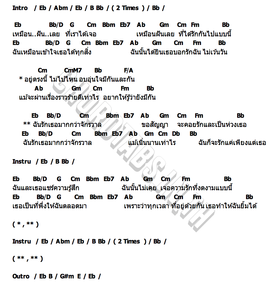 คอร์ด รักเธอมากกว่าจักรวาล ชรัส เฟื่องอารมย์