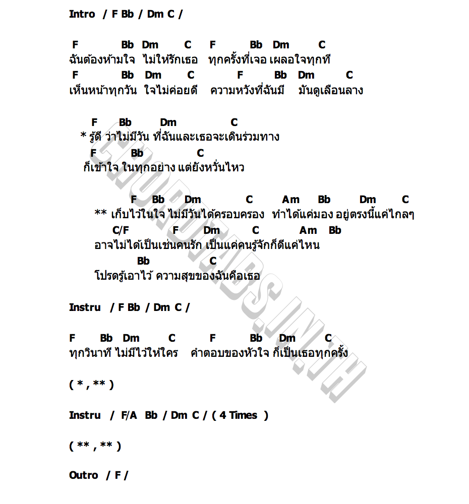 คอร์ด ความสุขของฉันคือ ติ๊ก PLAYGROUND