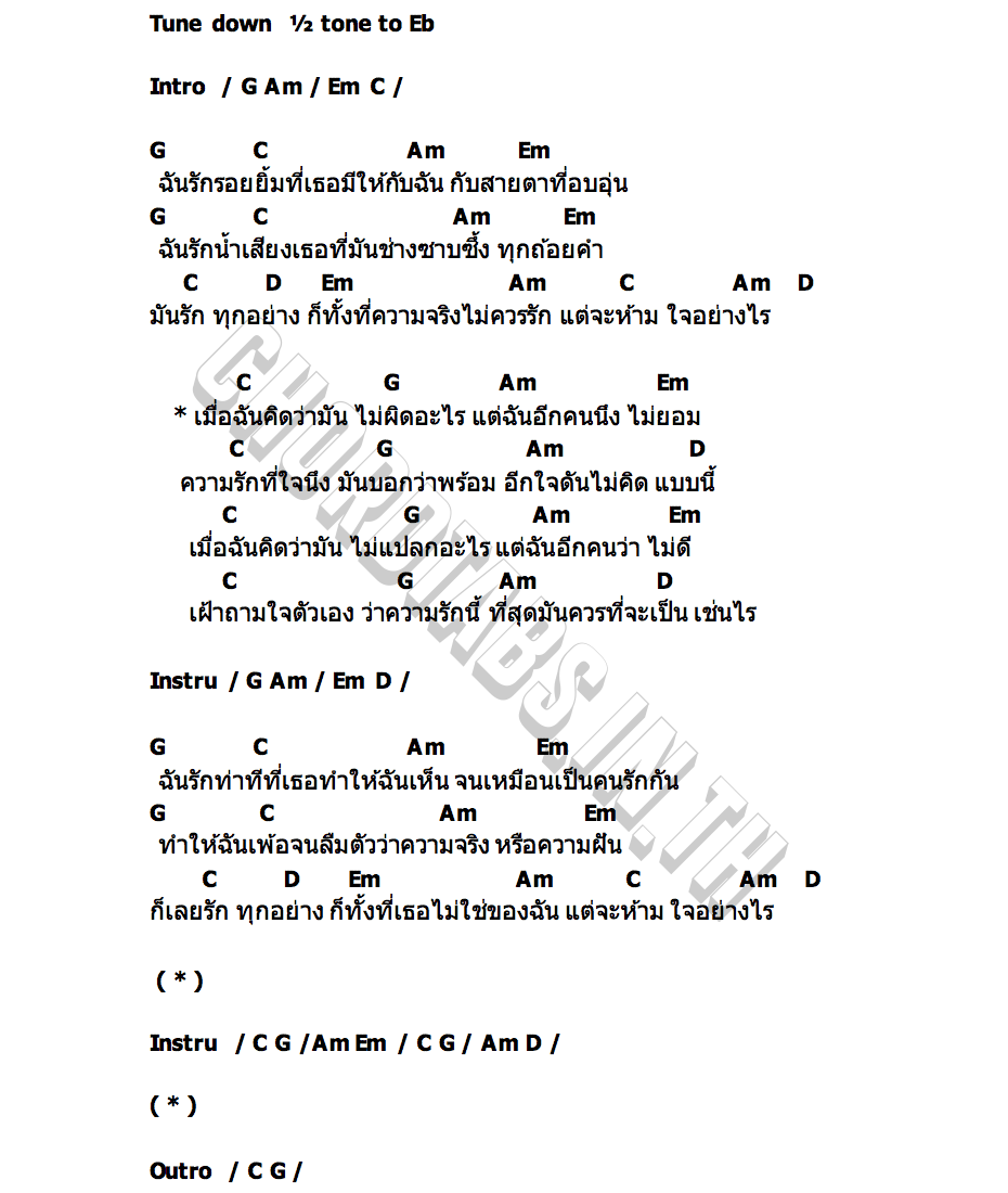 คอร์ด ฉันอีกคน ญาณิน พันธัย