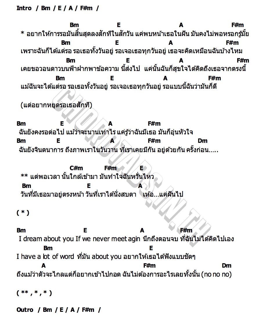 คอร์ด สิ้นสุดการรอ TheWatchara