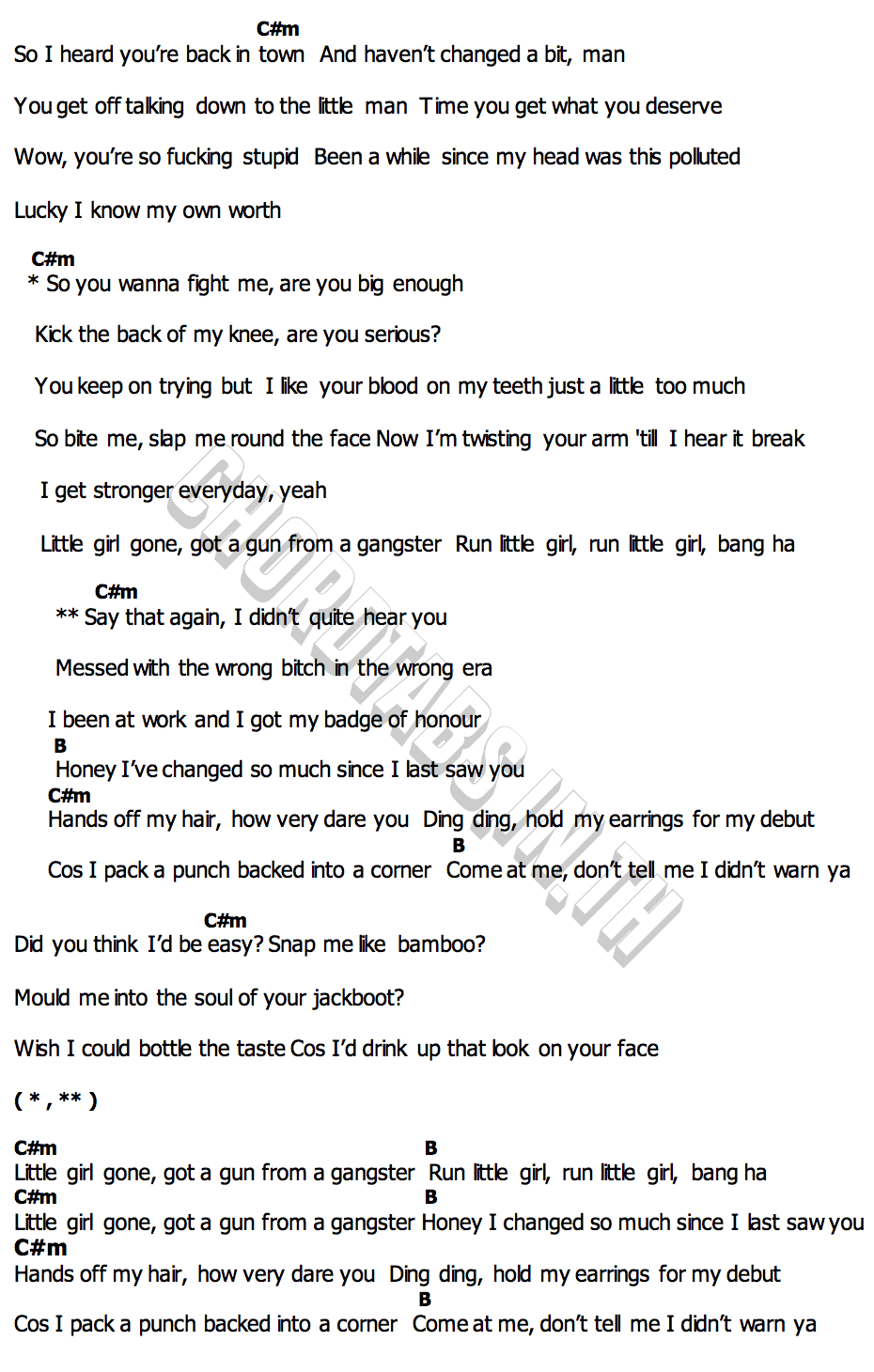 คอร์ด Little Girl Gone CHINCHILLA