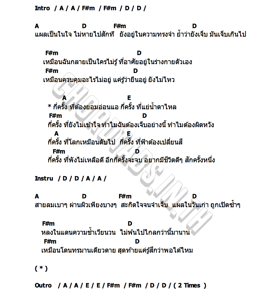 คอร์ด สักครั้งหนึ่ง...อีกกี่ครั้ง วสกร เดชสุธรรม (เอส KLUAYTHAI)