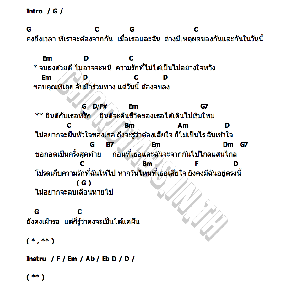 คอร์ด ยินดีกับเธอที่รัก พิมพ์ชญา