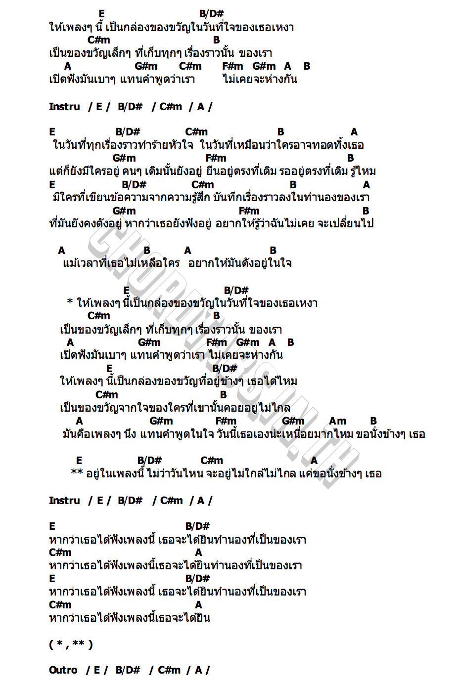 คอร์ด กล่องของขวัญ (With You) WYNN Artists