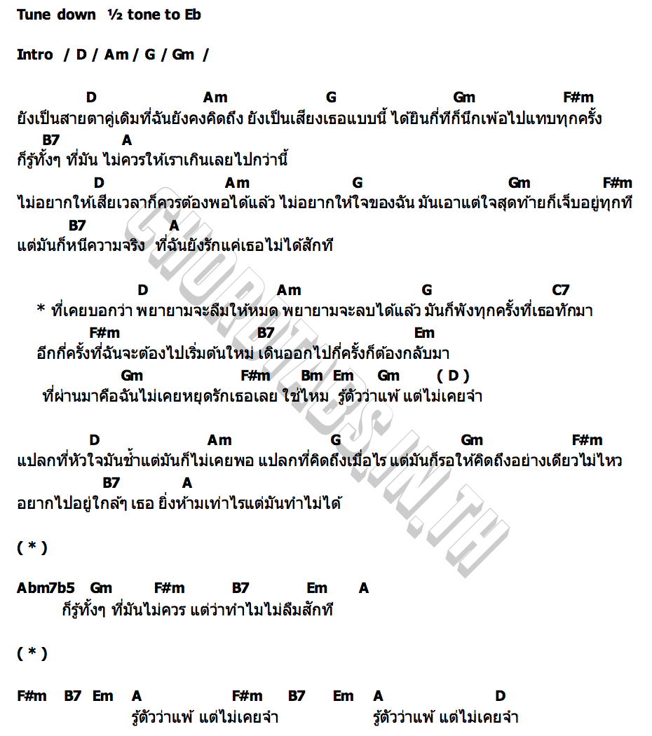 คอร์ด แพ้…แต่ไม่จำ ดิว Better Weather