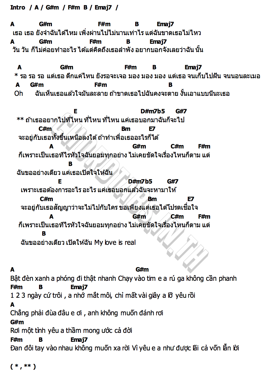 คอร์ด ที่ไหนก็ได้ (Anywhere With You) Ice Tamonwan