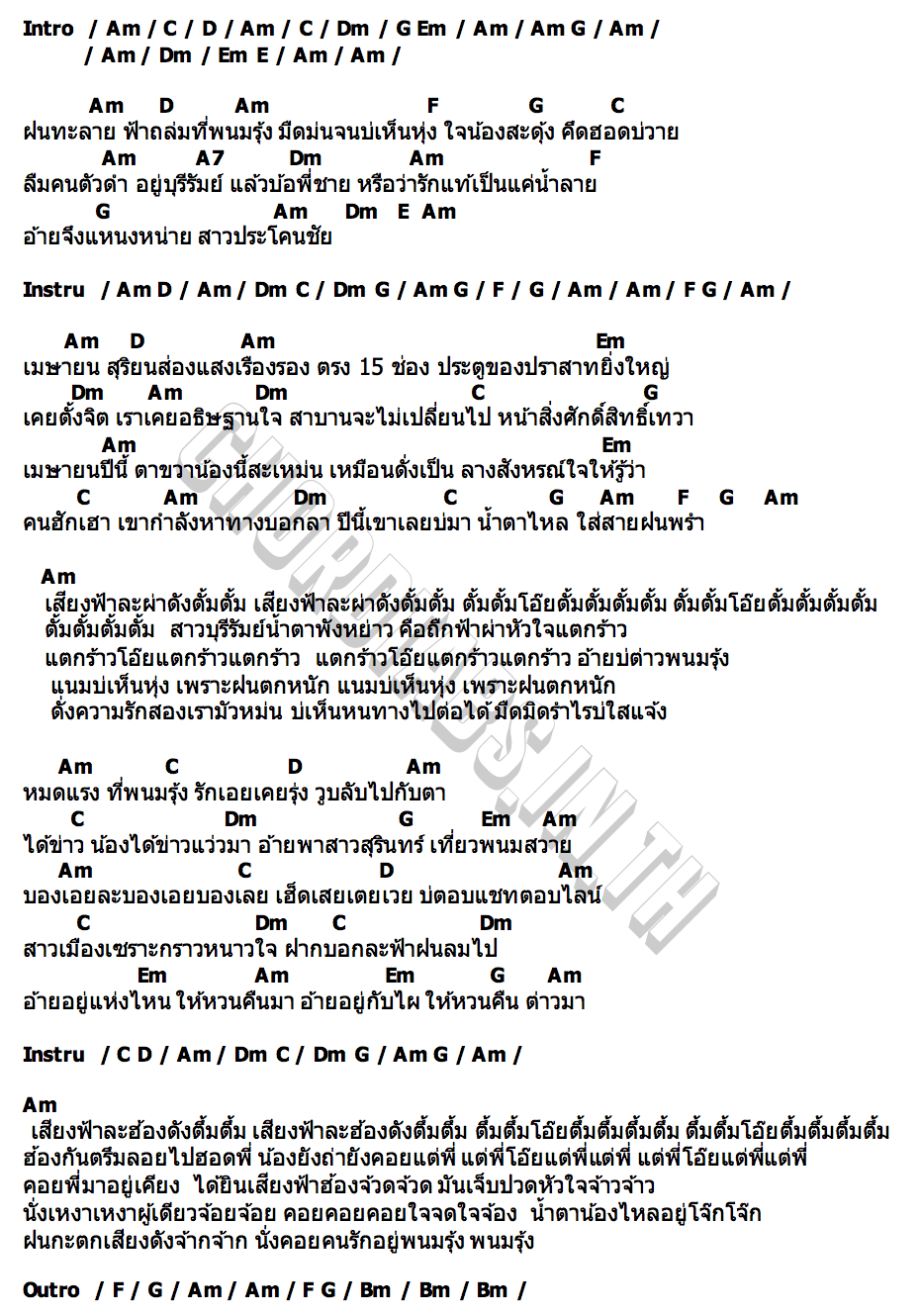 คอร์ด รักล่มที่พนมรุ้ง บาส ปัทมนันท์ ท็อปไลน์
