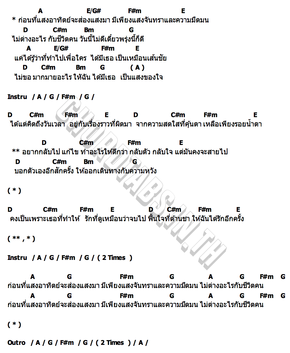 คอร์ด เธอคือพรุ่งนี้ (My Tomorrow) Earth  Jimmy  Joong  Toy  Mond